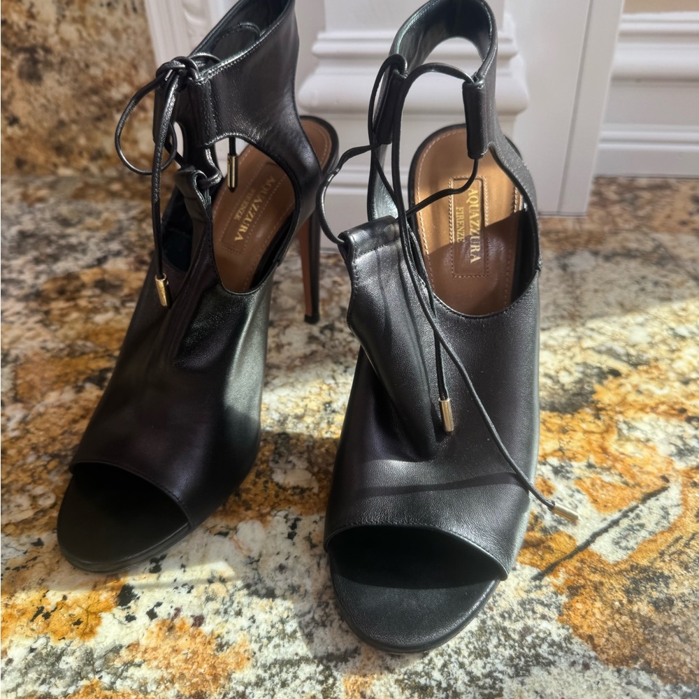 Altuzarra Black Open-Toe Heels